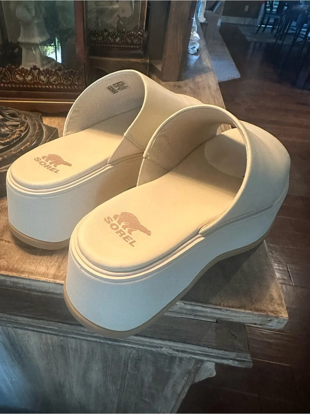 Sorel Women's Cream Platform Slide Sandals